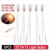 5pcs T3 T4 T5 14V Universal Car Audio Gear Indicator Light Bulb Dashboard Instrument Panel Bulbs Amber Yellow Auto Accessories