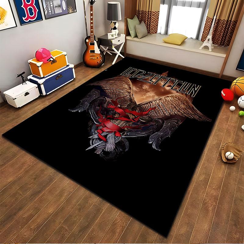 Led Zeppelin Winged Art Carpet suitable as a non-slip mat for the living room or bedroom sofa