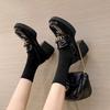 Heavy Recommendation! Giant Display Height~ Genuine Leather One-pedal Women's Platform Single Shoes British Small Leather Shoes High Heels
