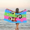 1pc Powerpuff3 Beach Towel, Beach and Seaside Swimming Pool Equipment, Fashion Pattern, Rectangular, Travel Essentials