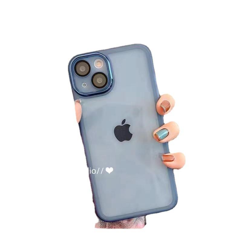 Apple 14 Phone Case iPhone 16 Pro Max with Built-in Lens Protector Transparent 15/13 XS/XR/7P Anti-Fingerprint