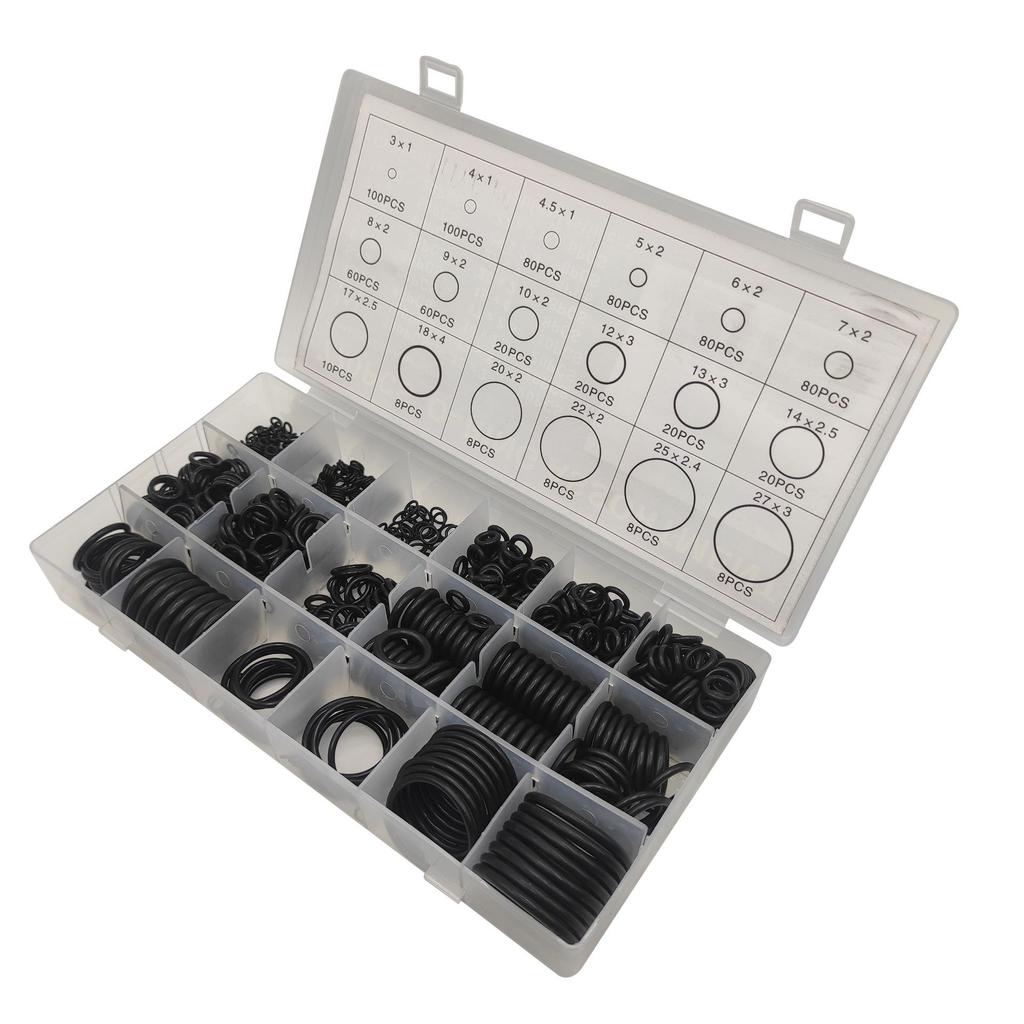 770pcs 18 specification nitrile rubber black leather ring sealing ring O-ring high temperature resistant nitrile rubber ring set