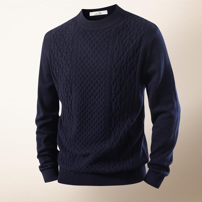 Kangaroo Men's Heavyweight Wool-Blend Crew Neck Sweater