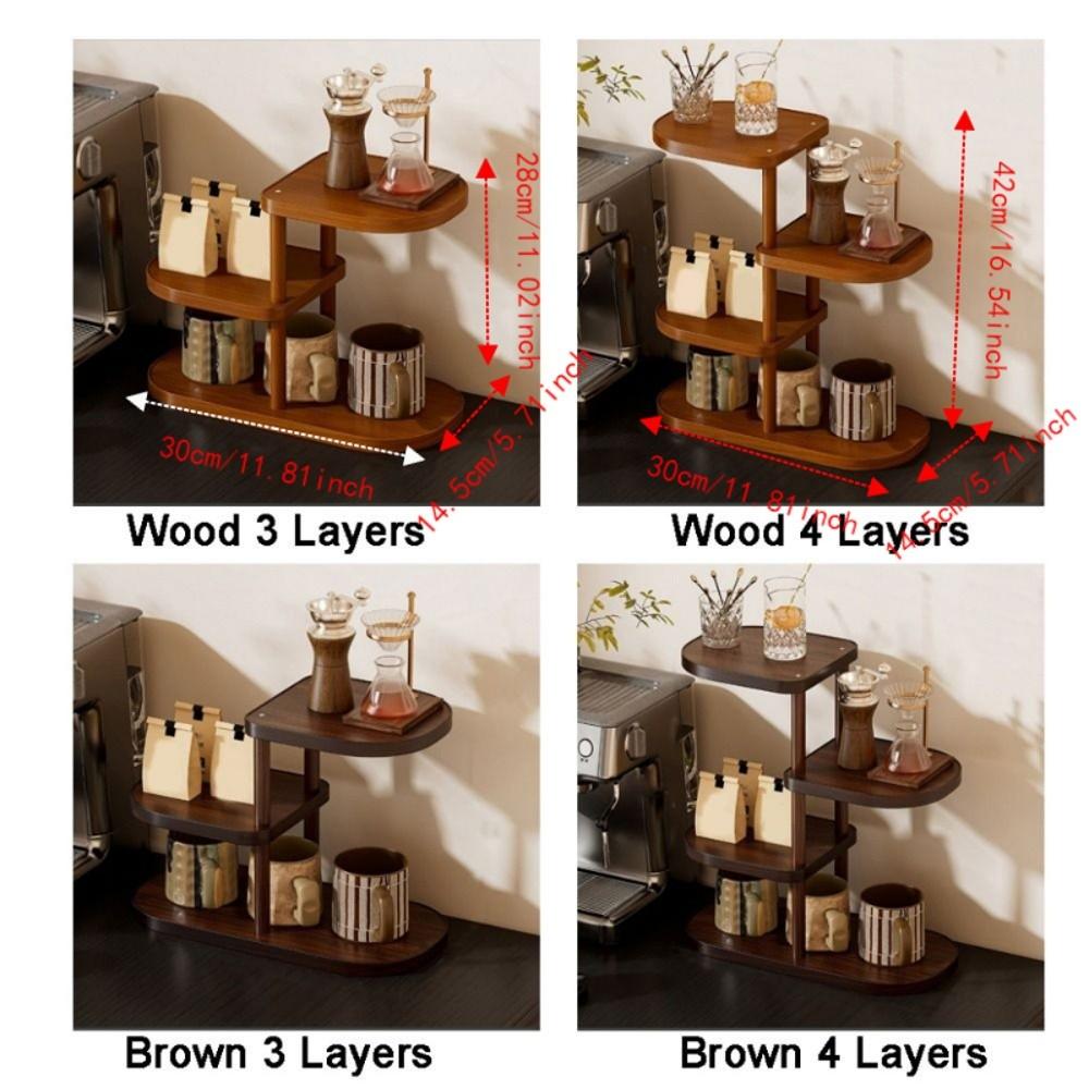 Large Capacity Cup Storage Rack Bamboo Seasoning Storage Rack Perfume Display Stand for Kitchen