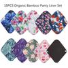 10PCS Reusable Bamboo Charcoal Cloth Panty Liner,Mixed Color,Women Menstrual Sanitary Pads