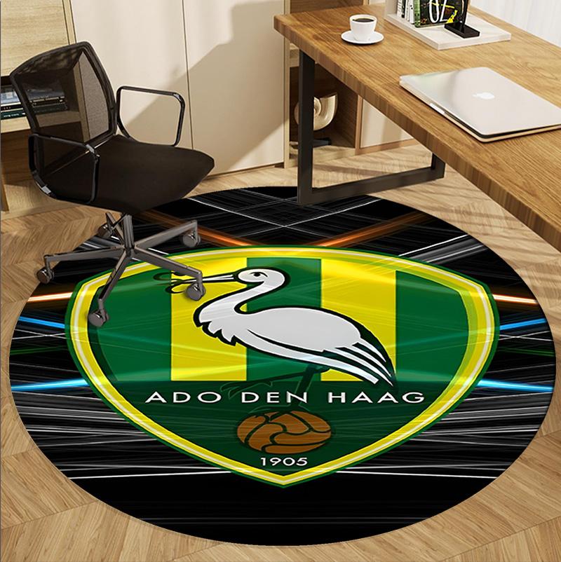 ADO Den Haag Pattern Round Rug, Indoor/Outdoor Mat, for Picnic, Gameroom, Bedroom, Office, Living Room, Home Decor Carpet, Birthday Gift