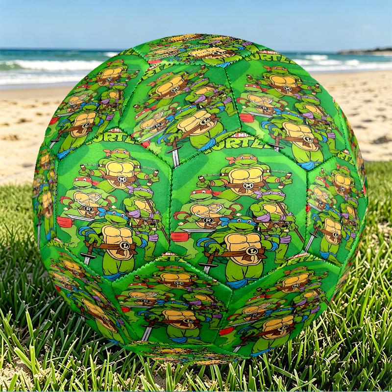Teenage Mutant Ninja Turtles Print Size 5 Soccer Ball, PU Wear Resistant Football for Match Training and Daily Practice, Birthday Gift for Soccer Fans