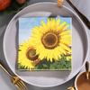 20 шт./комплект салфеток с рисунком подсолнуха, одноразовые салфетки для отеля, свадебного банкета, коврики с цветочным принтом, бумага для столовой, праздничные принадлежности-D
