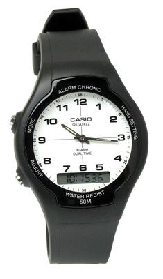 Часы CASIO Стандартные черные черные белые арабские цифры [Casio] Мужские AW-90H-7B Ana-Digi [Товар]