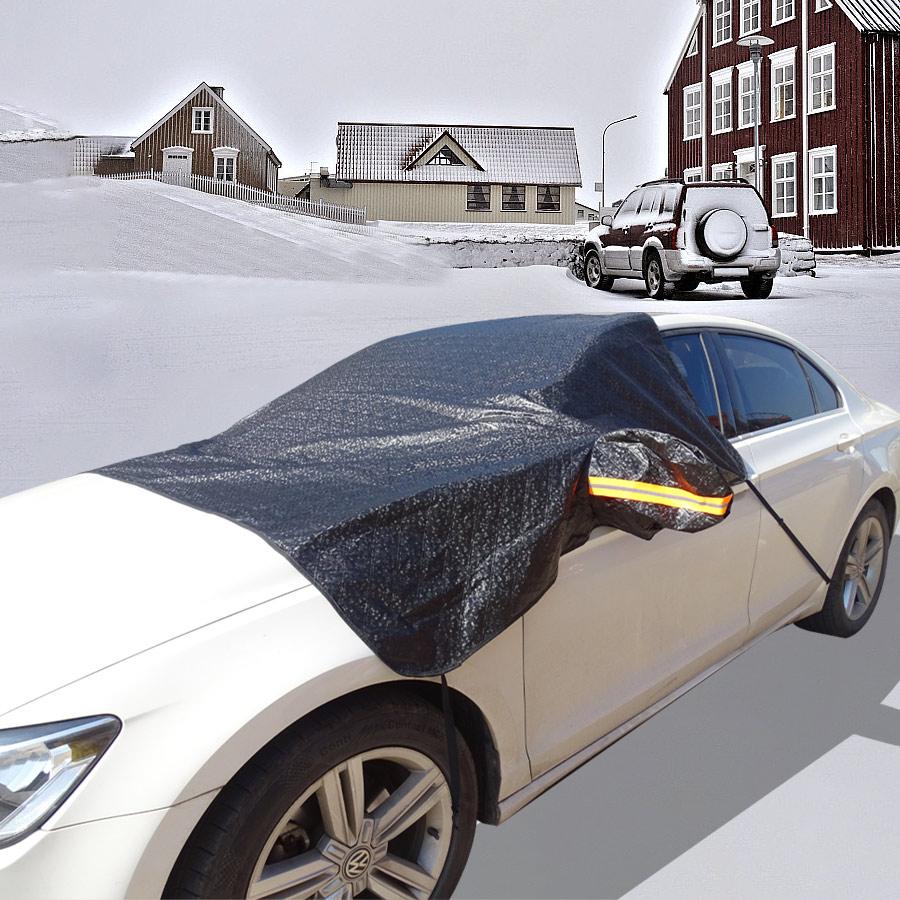 Universal Car Windshield Cover for Ice And Snow Windproof Window Guard with Magnetic Reflective Strips Front Window Protection