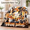 Haikyuu Custom Name Flannel Throw Blanket Soft Warm for Sofa Bed Indoor Home Use