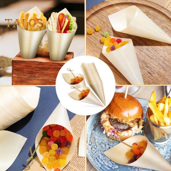 100Pcs Popcorn Cones Heat-Resistant Multipurpose Wide Application Useful Charcuterie Cones Small Dessert Cones Party Supplies