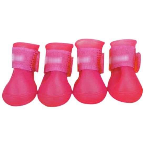 4Pcs Pet Shoes Dog Waterproof Rain Boots Booties Rubber Shoes Candy Colors
