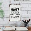 2D Flat 1pc Vintage "Mom's Love Makes A Family Bloom" Metal Wall Plaque - Rustic Aluminium Family Tree Sign with White & Brown Distressed, 8x12 Inch