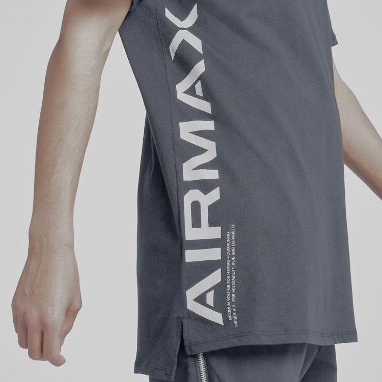 Nike Футболка Air Max Letter Print Crew Neck с коротким рукавом для мужчин, серая 929345-060