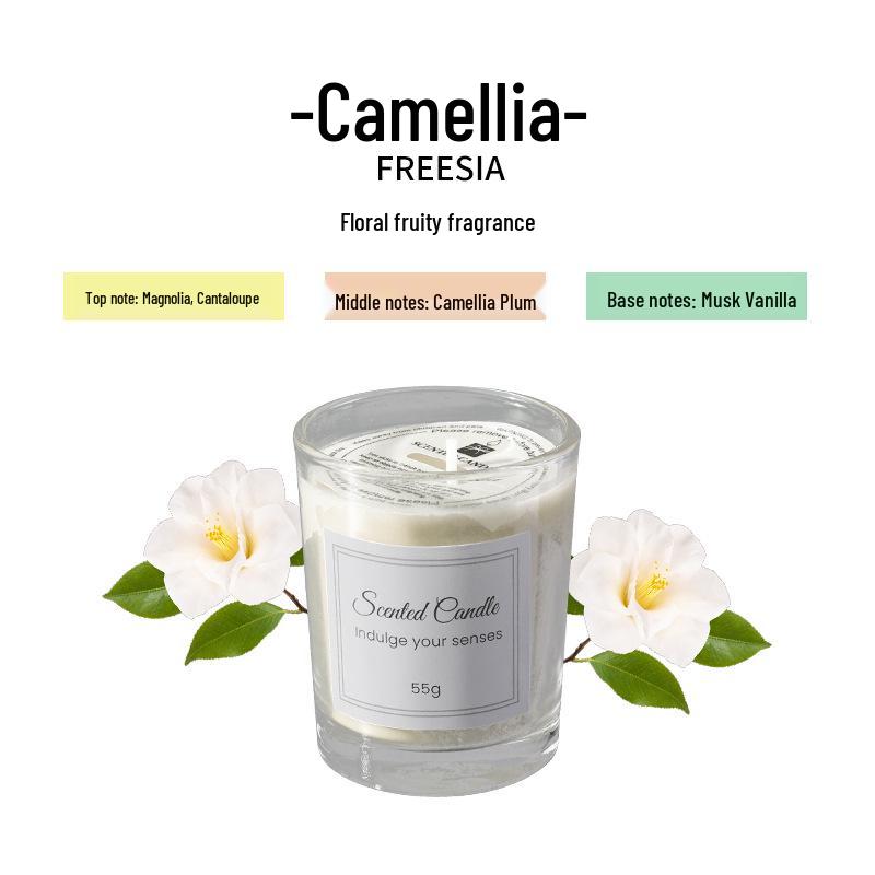 Luxury Scented Soy Candle Gift Set with Glass Cup - Smokeless and Elegant