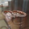 AAA Zircon Stone Micro Paved Bridal Ring Sets Romantic Rose Gold Color Engagement Rings Wholesale Lots&Bulk Midi Rings