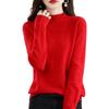 YYFS Women's Fashion Casual Fall Winter Solid Color Print Long Sleeve Half Turtleneck Tops Women's Clothing Woolen Knitwear Sweaters