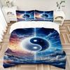 3PCs Yin Yang Symbol Design Cover Set, Breathable Fabric(1 Duvet Cover + 2 Pillowcases) (Without Quilt) yy250911186