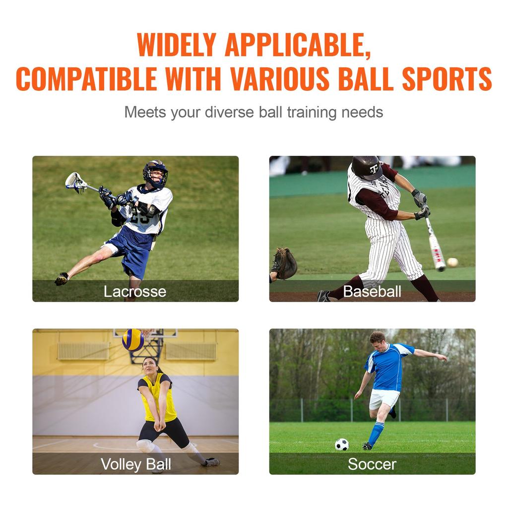 VEVOR Lacrosse Rebounder for Backyard, 1524 x 2133.6 mm Volleyball Bounce Back Net, Pitchback Throwback Baseball Softball Return Training Screen