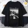 Футболка Slowdive Аниме Футболки Женские Летние С коротким рукавом Свободные Хип-хоп Уличная одежда Футболки Мультяшные Аниме Большие футболки