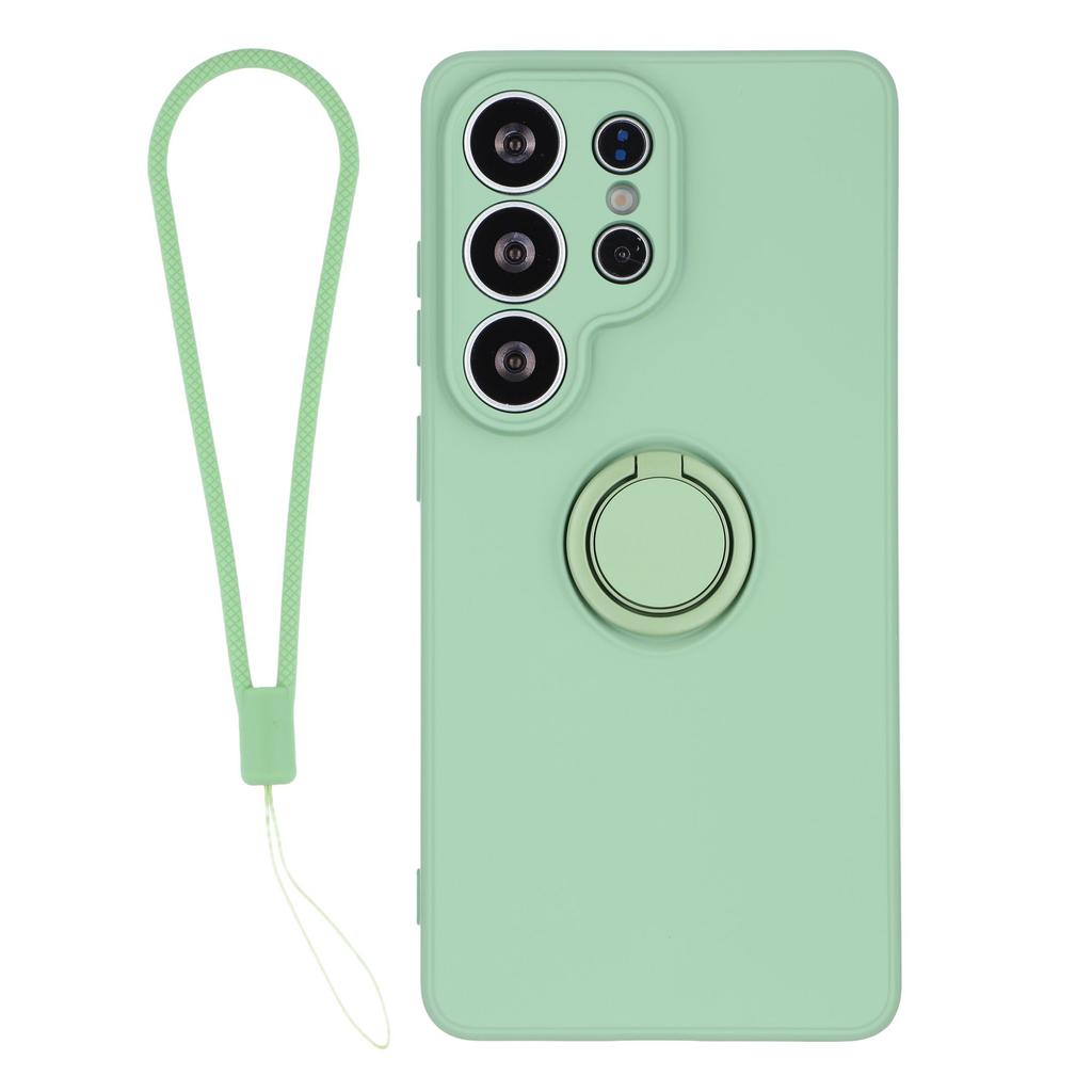 For Samsung Galaxy S26 Ultra Silicone Case with Strap Ring Kickstand Phone Cover