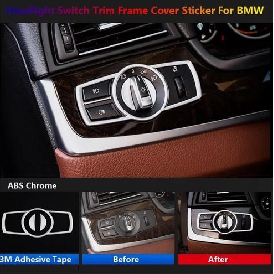 For BMW 5 7 X3 X4 F10 F07 F01 F25 F26 Car LED Headlight Switch Button Cover Trim