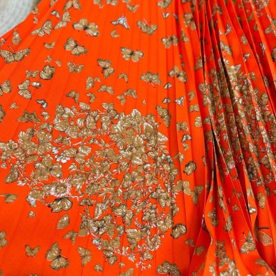 Длинная юбка в ретро-стиле, на резинке, с высокой талией, с принтом бабочек, плиссированная, с широким подолом, из дышащей ткани, для повседневной носки