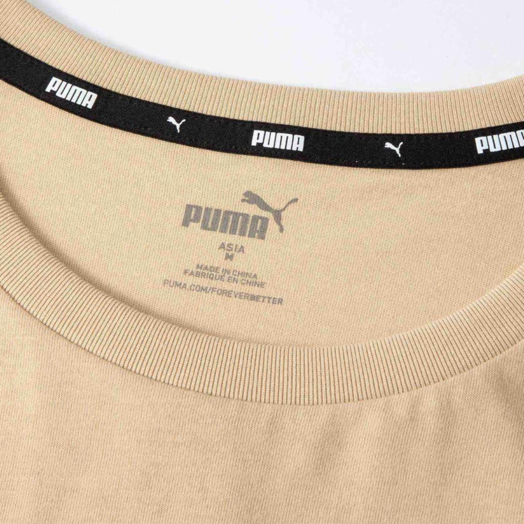 Puma Футболка Ess Tee с логотипом и принтом, прямая, повседневная, с круглым вырезом, коротким рукавом, мужские топы, бежево-коричневый цвет 671260-21