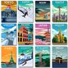 City Travel Poster Japan Tokyo Miami Santorini Paris Moscow Mecca Brazil Canvas Painting Modern Picture Room Home Decor Cuadros