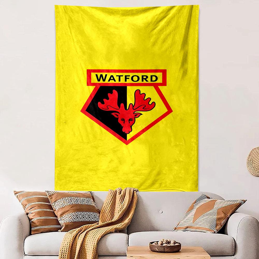 Watford Logo with Red Moose Design Patterned Tapestry Decorative Wall Hanging, Home Bedroom Living Room Decor