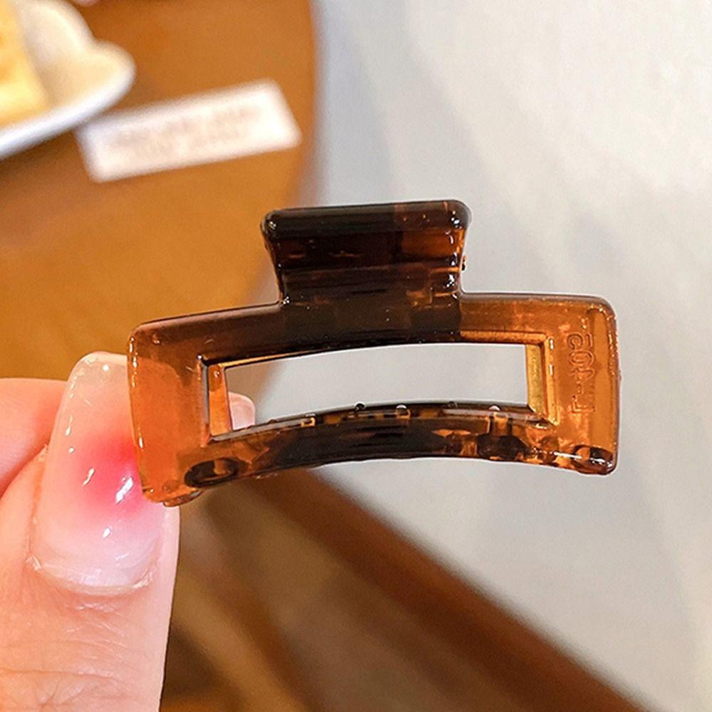 Rectangle Mini Hair Claw Plastic Hollow Hair Clip Elegant Transparent Shark Clip Ladies/Girls