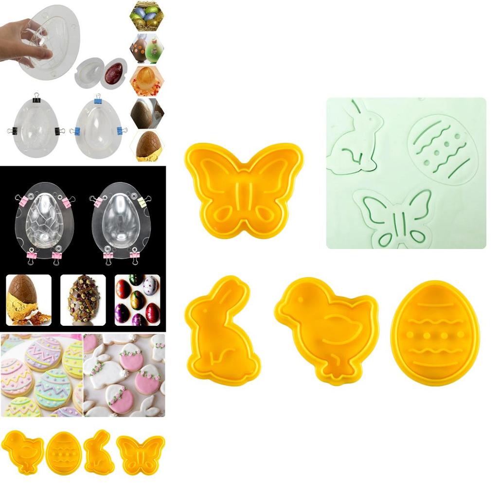 Большие 3D формы для шоколадных пасхальных яиц, прочные и многоразовые для приготовления выпечки