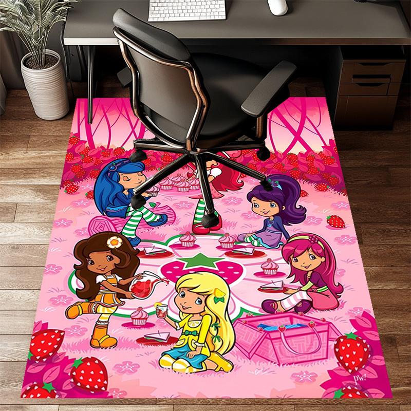 1pc Strawberry Princess5 Design Printed Area Rug Carpet for Bedroom Living Room Home Decor Rugs Mat Non Slip Mat Rug for Bedside