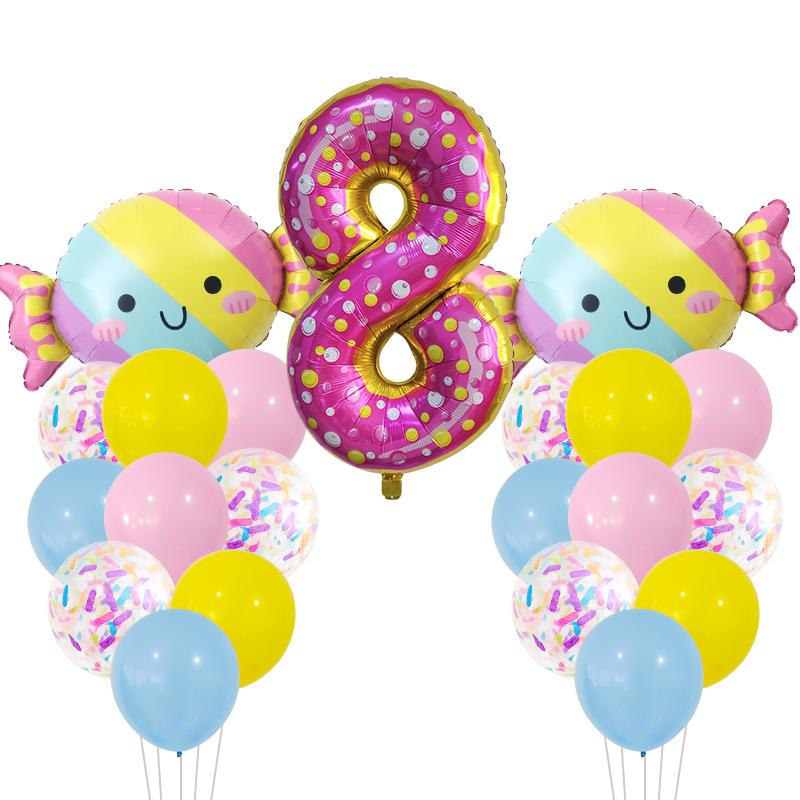 Набор цифровых шаров из конфетной алюминиевой пленки, украшение сцены для детского дня рождения, фон для оформления детского праздника
