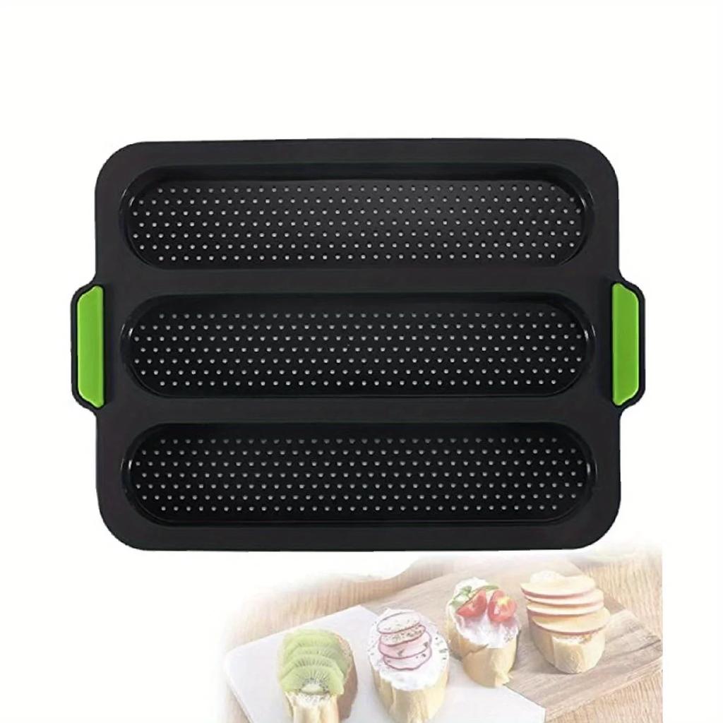 1 шт., 3 решетки, форма, силиконовая форма для выпечки торта, инструмент для выпечки своими руками, термостойкий силикон, антипригарное покрытие для выпечки французского хлеба
