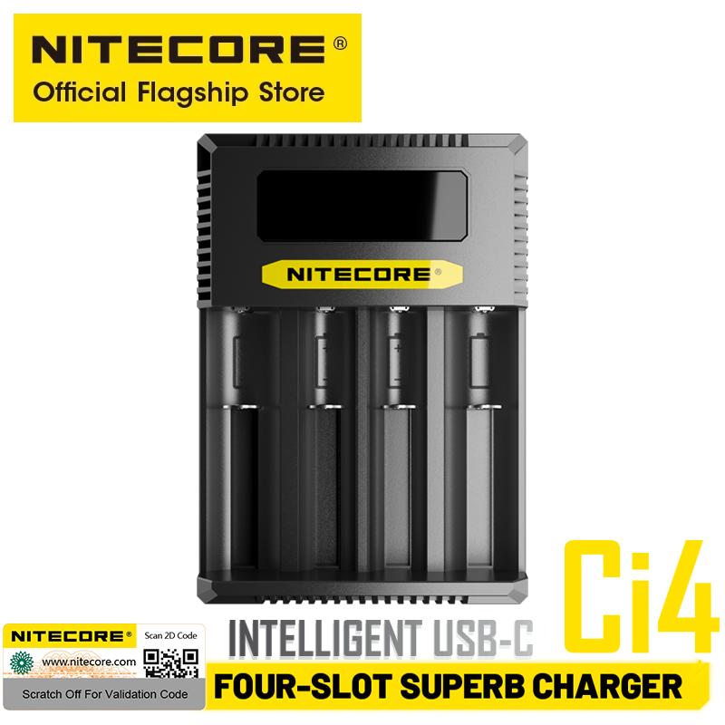NITECORE Ci4 Four Slots Intelligent USB-C Battery Charger 18W QC PD Fast Superb Charger For IMR Li-ion 18650 14500 26650 AA AAA