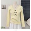 Korean Lace Trim Knit Top Spring New Slim Fit Base Layer Long Sleeve Soft Touch Shirt
