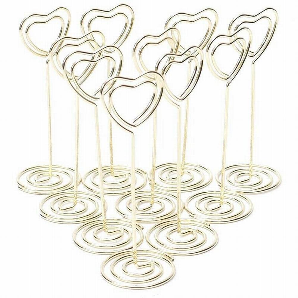 Card Holders Desktop Clip Heart Pattern Heart-shaped Iron
