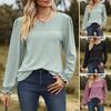 Women Tops Long Sleeve Round Neck Mesh Tops Solid Color Breathable Puff Sleeve Casual T-Shirt Daily Wear