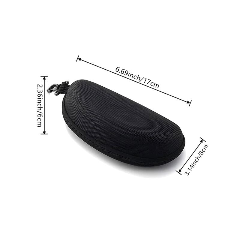 Portable Zipper Carabiner Sunglasses Protector Box Hard Eye Glasses Case Travel Pack Glasses Case Eyewear Accessories With Hook