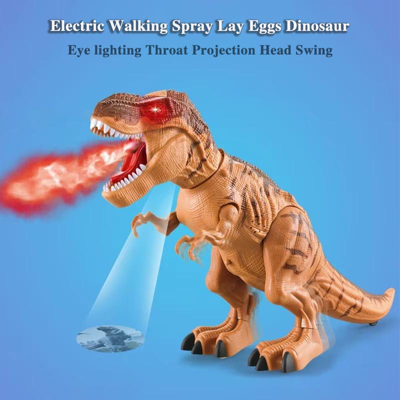 Large Electric Dinosaur Walking Projection Spray Laying Eggs with Dinosaur Sound Effects Eyes with Lights Dinosaur Childrens Toy