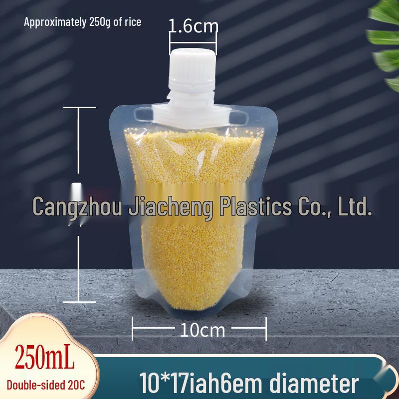 Large Transparent Spout Pouch for Grain Storage and Easy Portioning