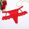 Fashion Thin Strap Lace Panties Thong Hollow Underwear for Women Transparent Low Waist Mesh Lace Briefs Lady