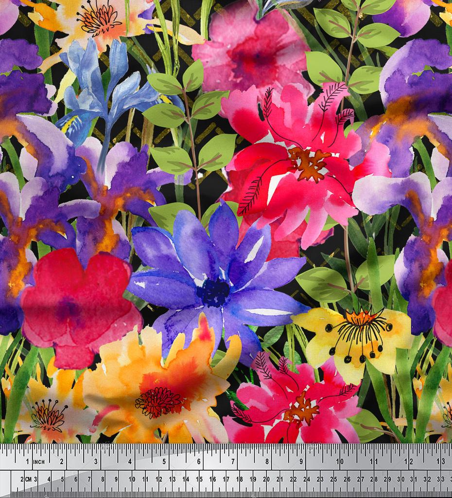 oneOone Ткань Хлопок Гибкий Шеврон|Листья и Цветочные Панели Ткань С Принтом По Ярдам 40 Дюймов