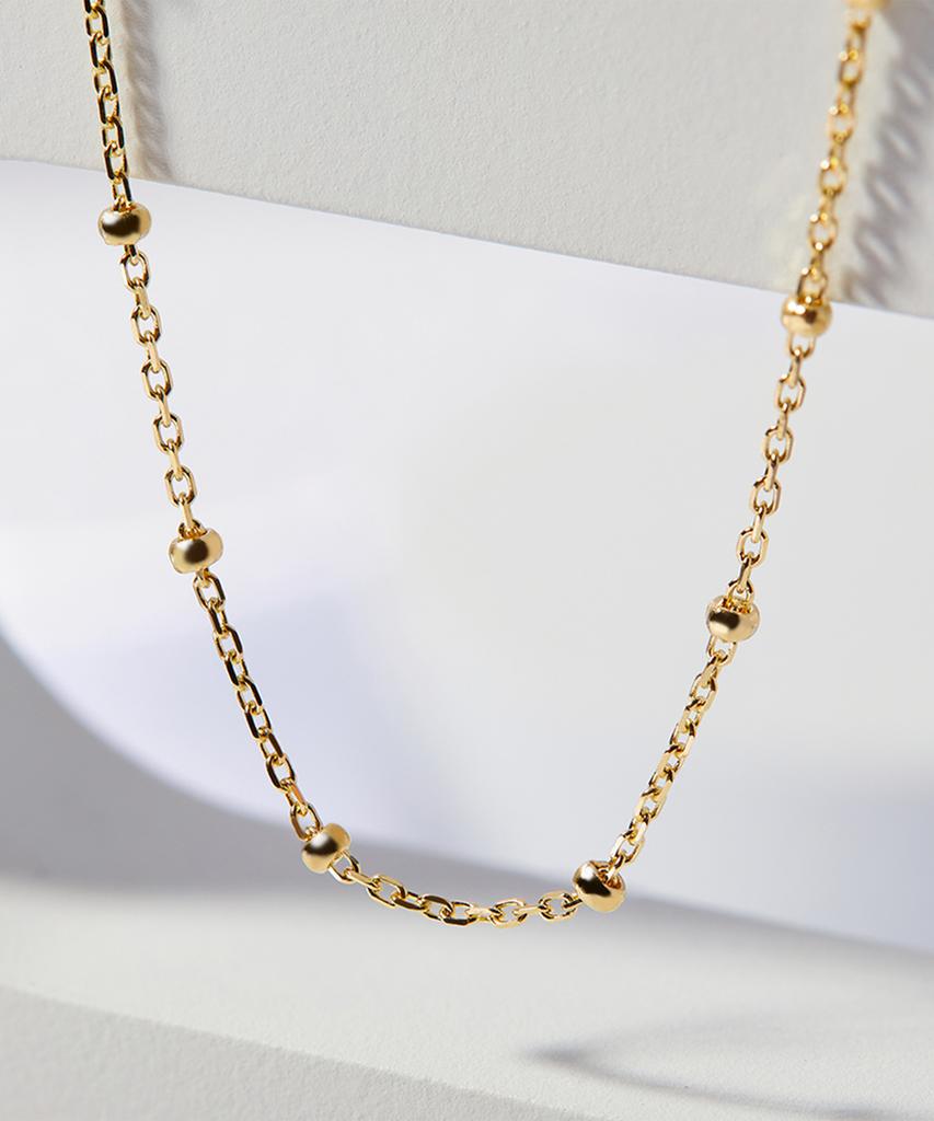 Helene Jewelry 14K 18K Square Chain Lulu Gold Necklace