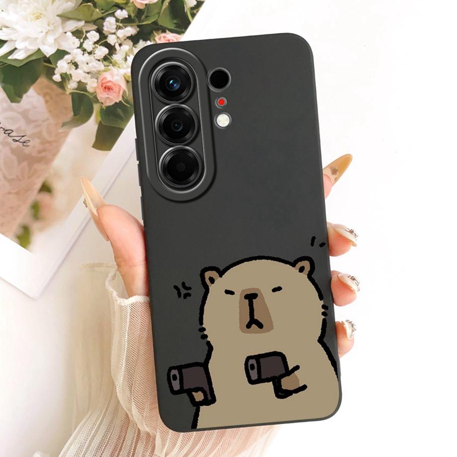 Soft Silicone Phone Case For Tecno Camon 50 Pro 4G Black Cat Cartoon Dragon Animals Pattern Bumper For Camon 50Pro CN5c Cover