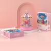 Amusement Electric Park Merry-go-round Carousel Mini LED Blocks Bricks Music Box Lighting Building Girl Toy Panda Cub Model Gift