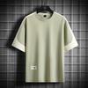 Summer Short Sleeve T-shirt Men Tops Tees Casual Fashion Patchwork Tshirt Big Size