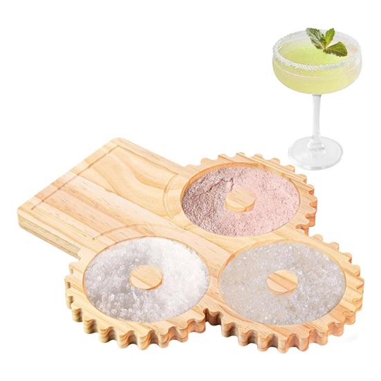 Деревянный риммер для бокалов для маргариты и коктейлей, инструмент бармена, емкость для сахара и соли, контейнер для специй, аксессуары для домашнего бара для вечеринок